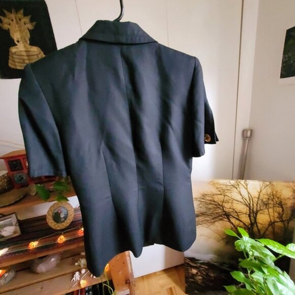 Givenchy vintage short sleeve black blazer golden buttons - Size 4 - Picture 8 of 9